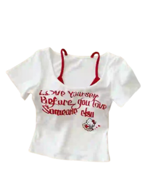 Sweet & Chic Love Yourself Graphic Slim Fit Top