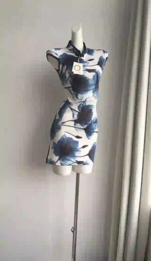 Blue Floral Princess Dress