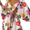 Boho Floral V-Neck Tie-Waist Mini Dress