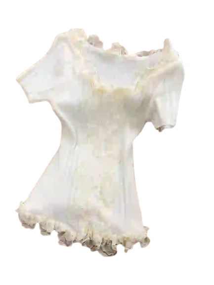 Romantic Ruffle Lace Slim Fit Top